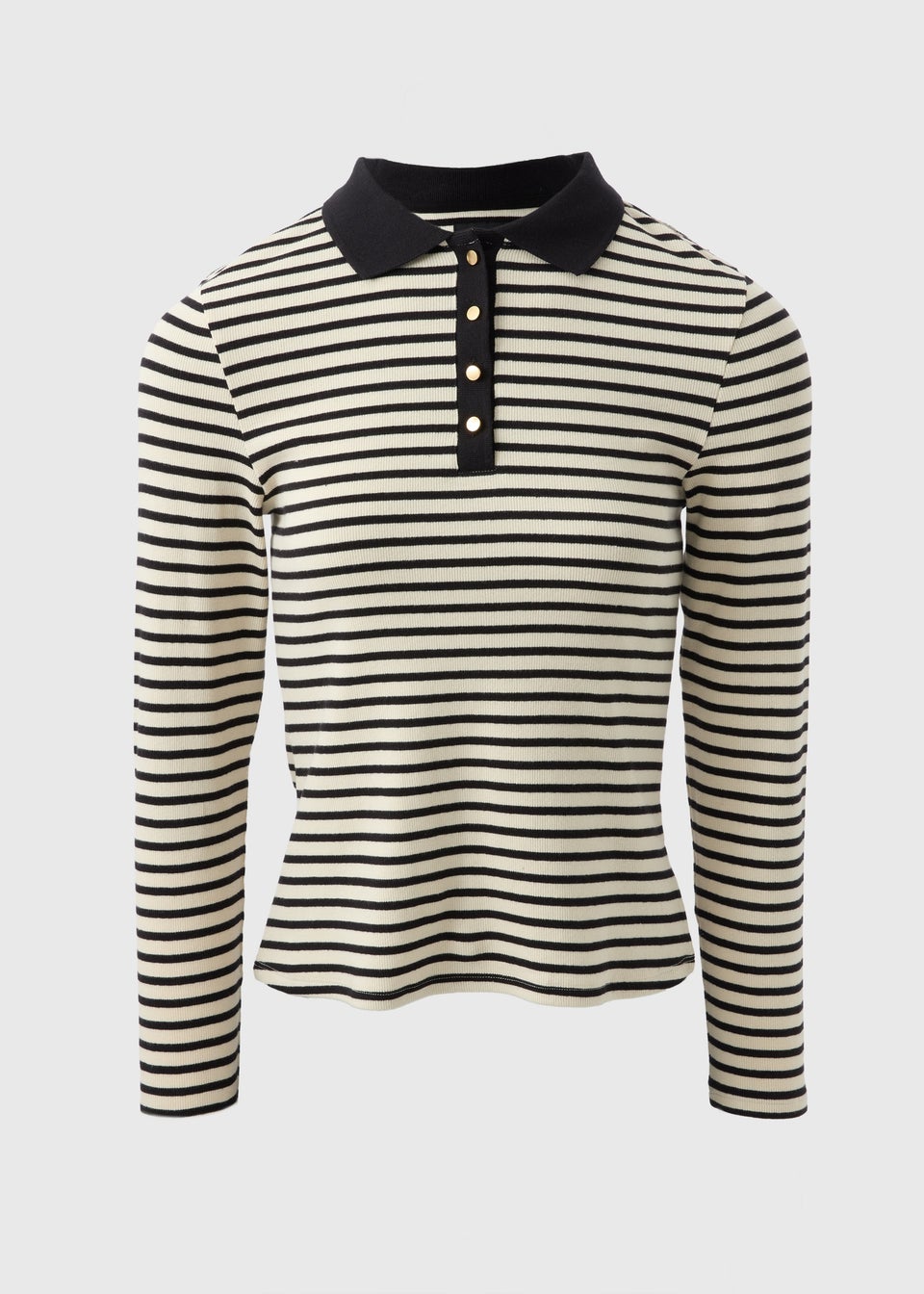 Et Vous Black Stripe Henley Top