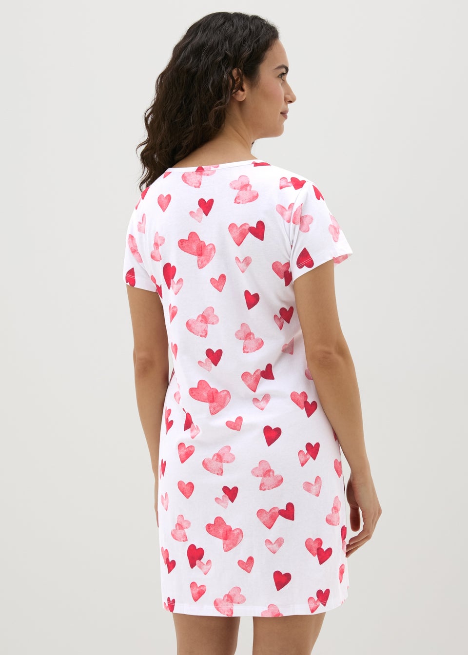 Cream Heart Print Nightie