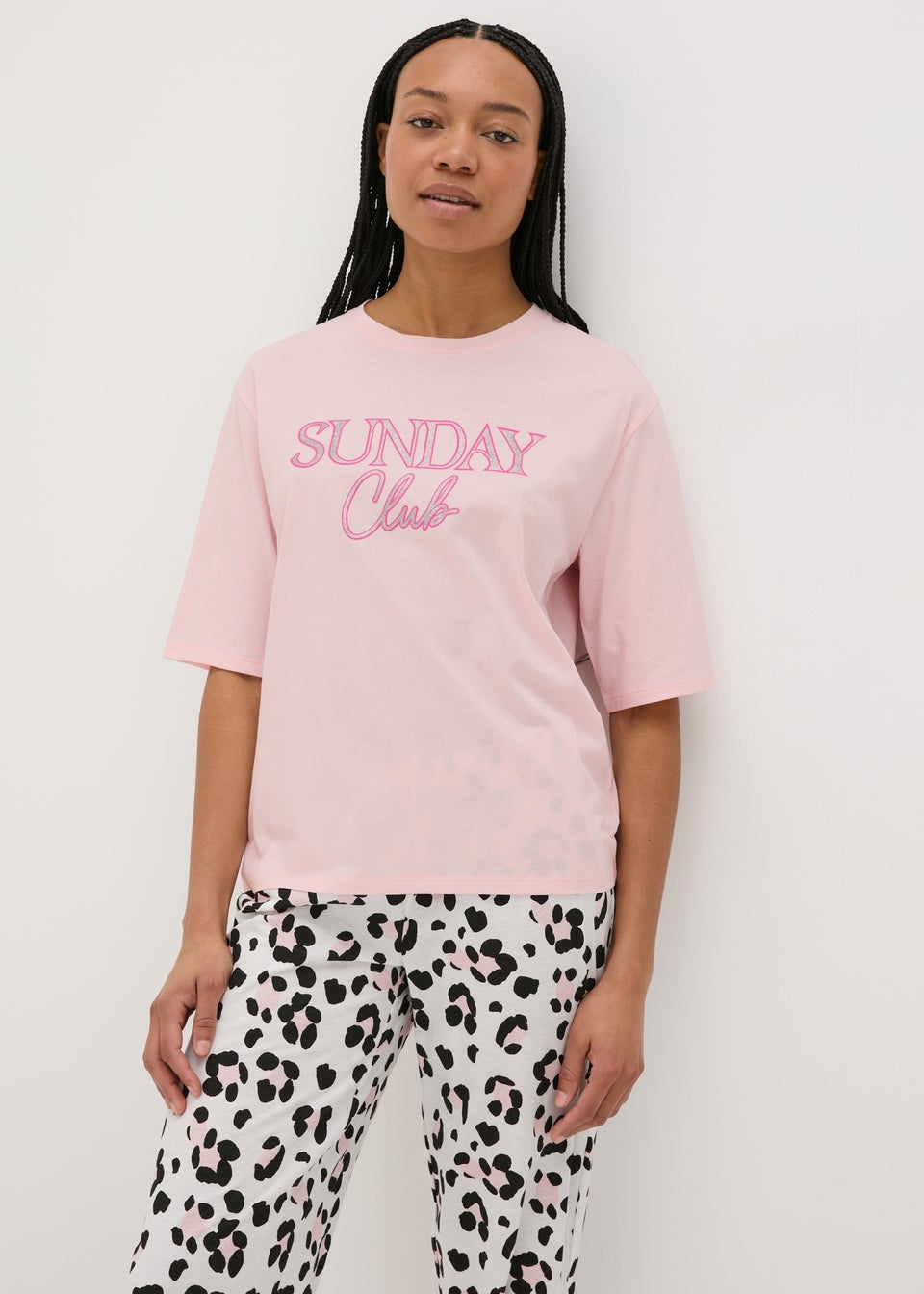 Pink Sunday Club Pyjama Set Matalan