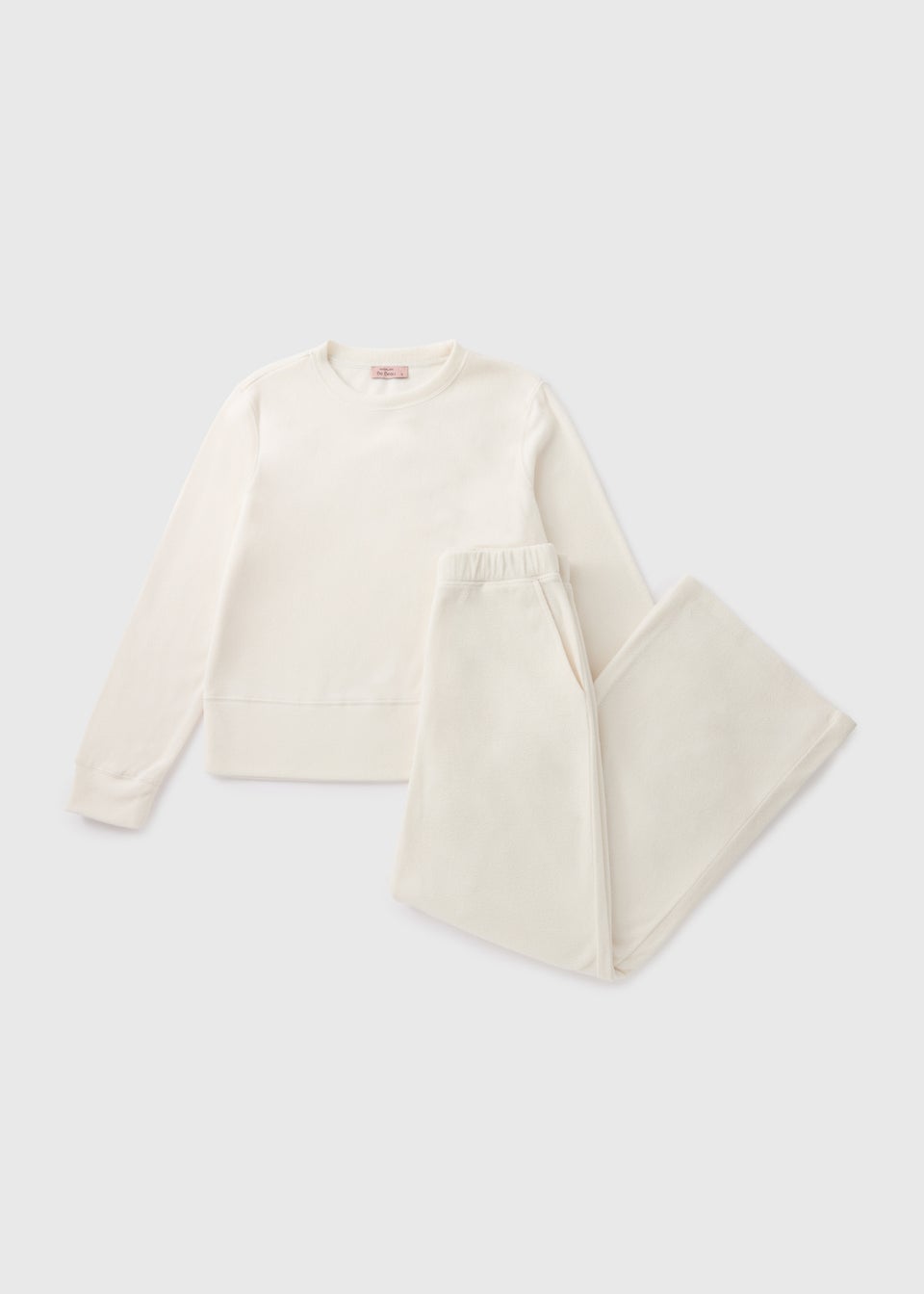Cream Fleece Loungewear Set