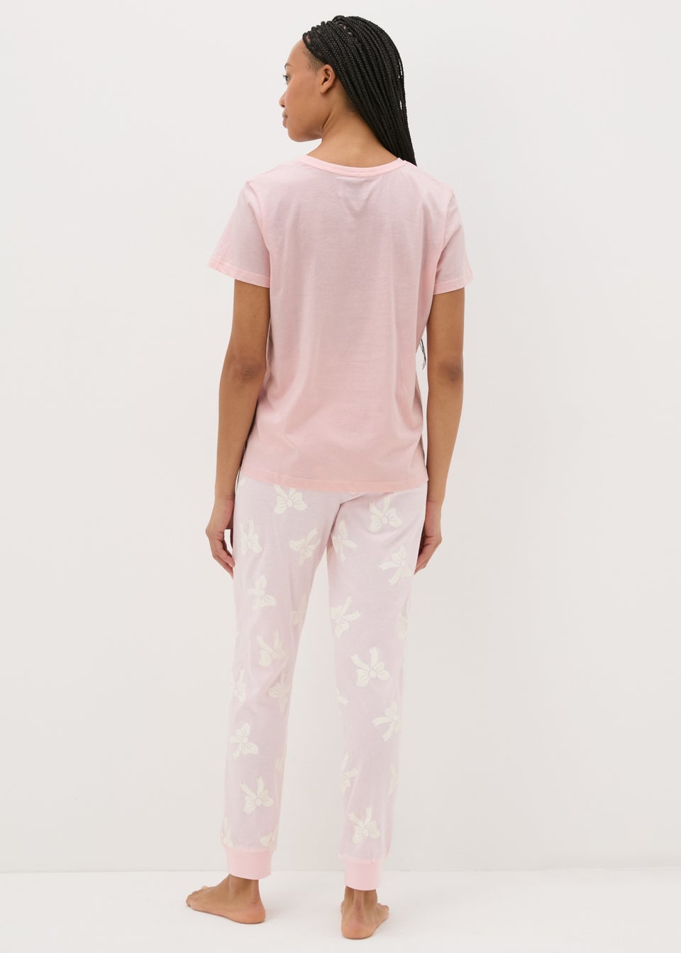 Pink Bow Print Pyjama Set