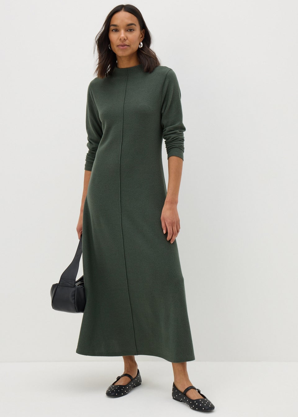 Et Vous Dark Green Fit & Flare Midi Dress