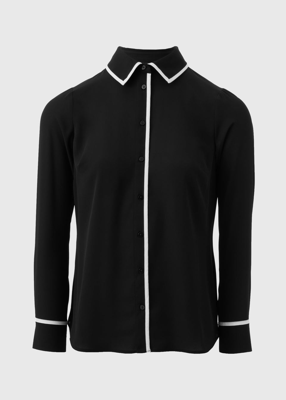 Et Vous Black Contrast Piping Shirt