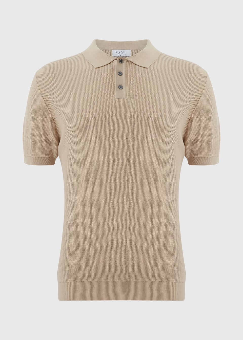 Stone Textured Knitted Polo Shirt