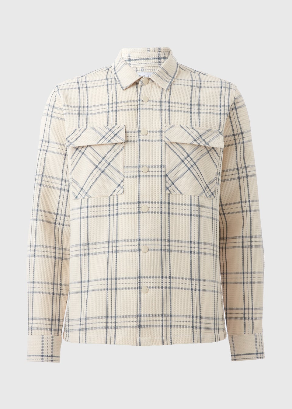 Ecru Check Waffle Shacket