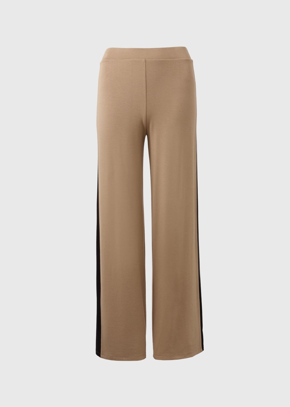 Camel Side Stripe Wide Leg Trousers