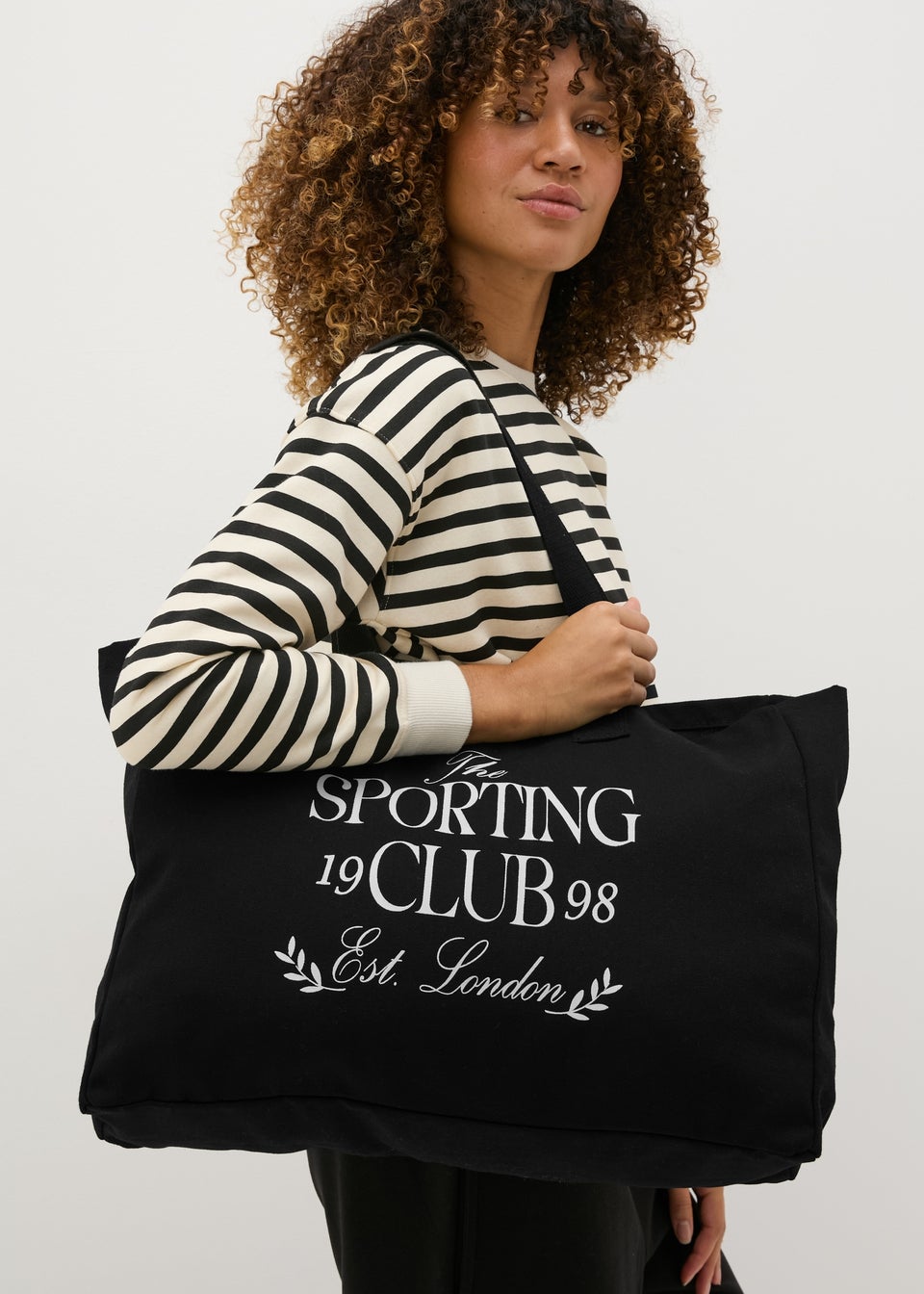 Black Sporting Club Canvas Tote Bag