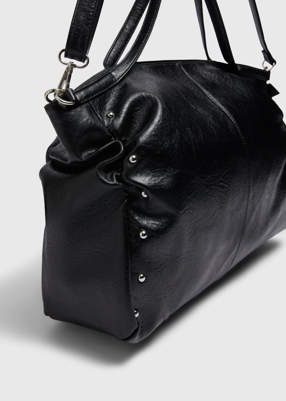 Black Stud Slouch Tote Bag