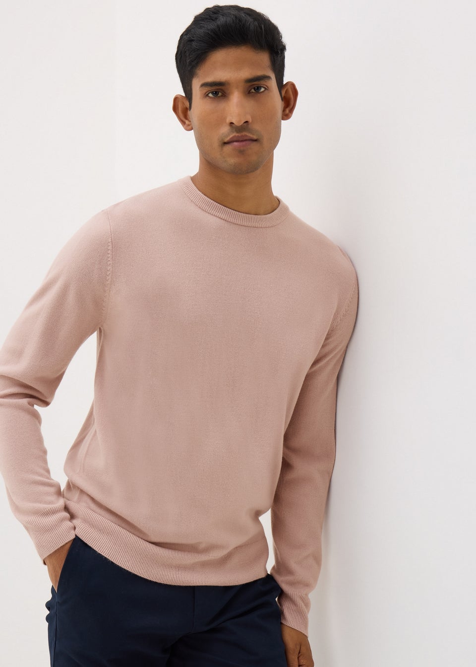 Pink Crew Neck Knit Jumper