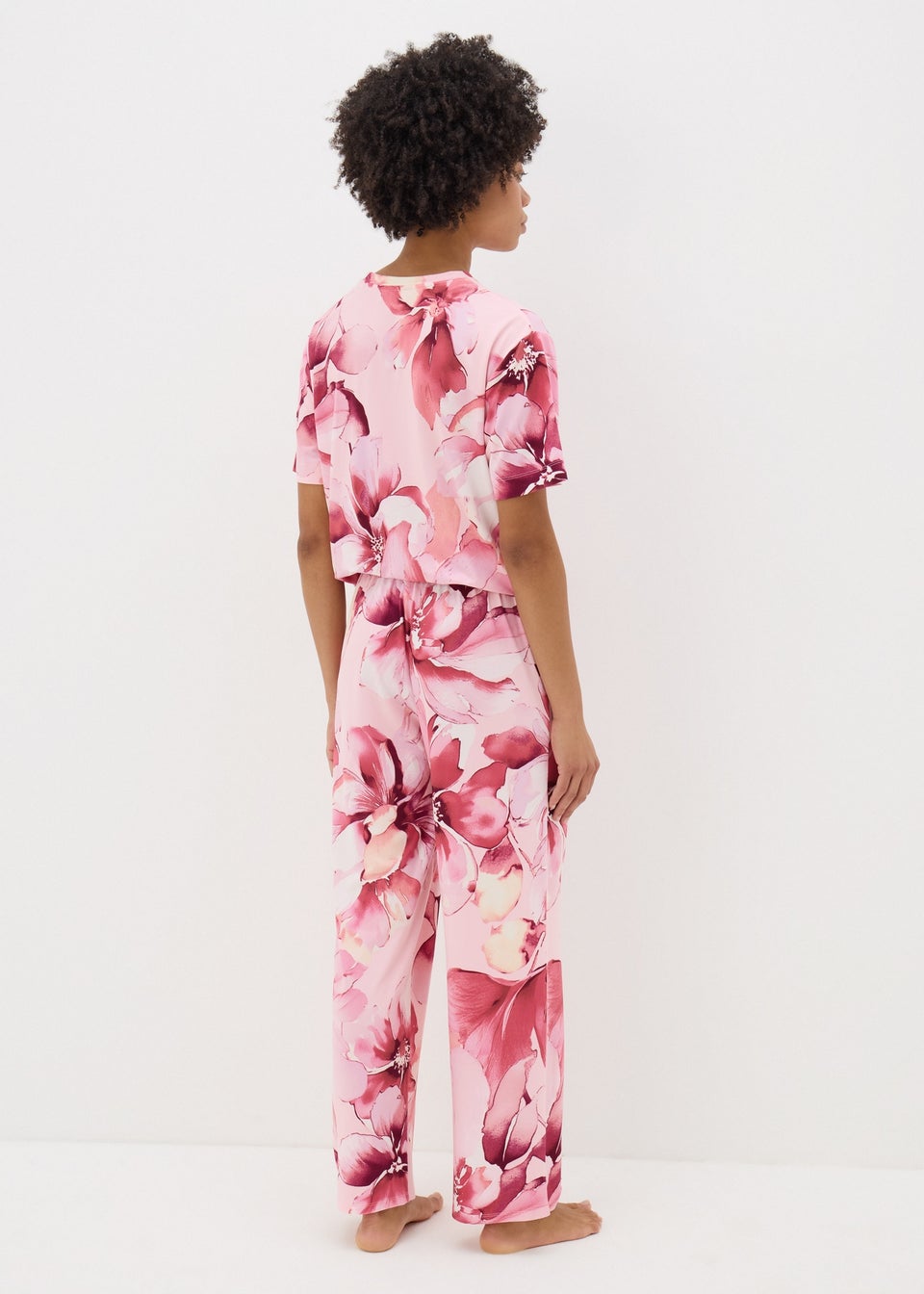 Pink Floral Soft Touch Pyjama Bottoms
