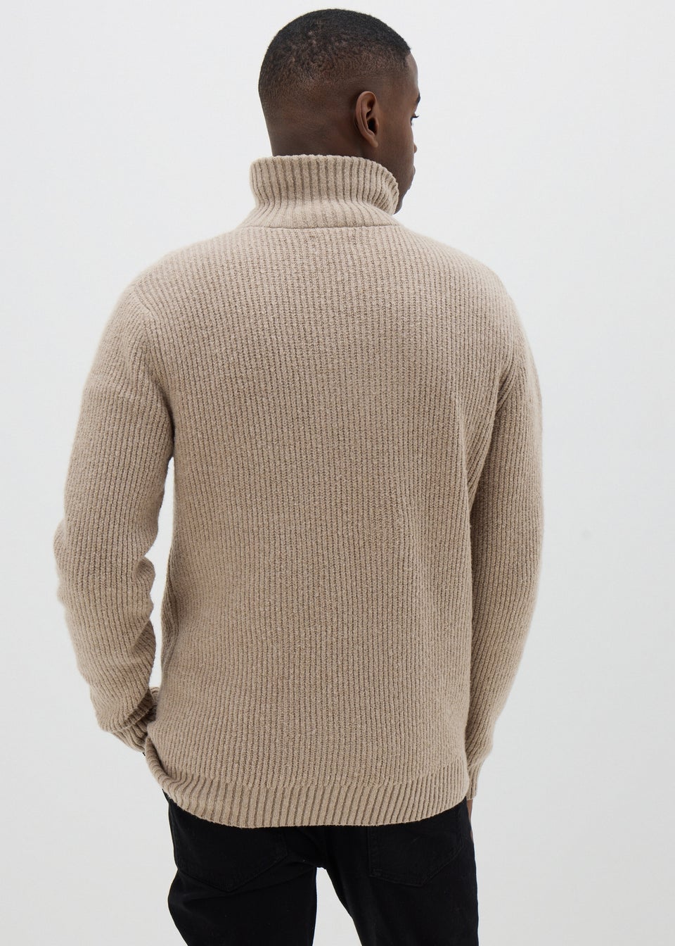 Ecru 1/4 Zip Knitted Jumper