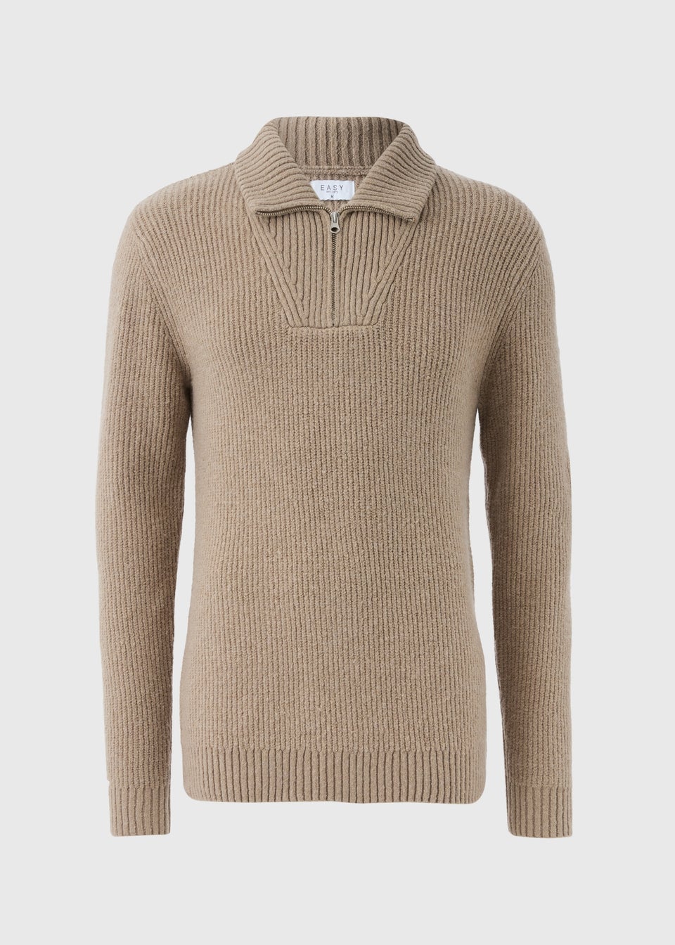 Ecru 1/4 Zip Knitted Jumper