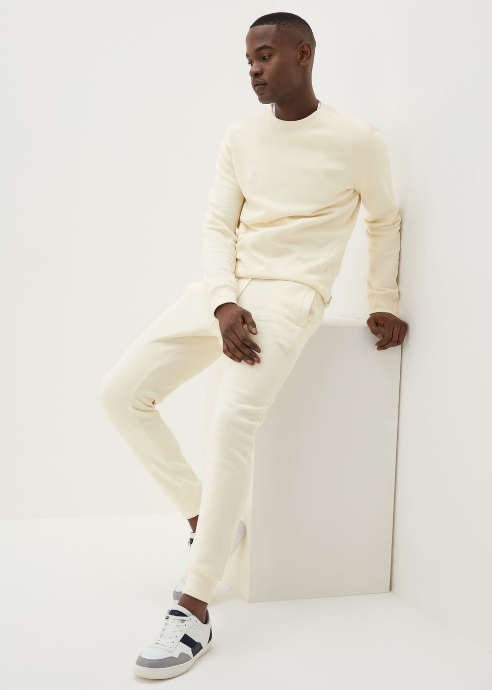 Cream jogging bottoms clearance