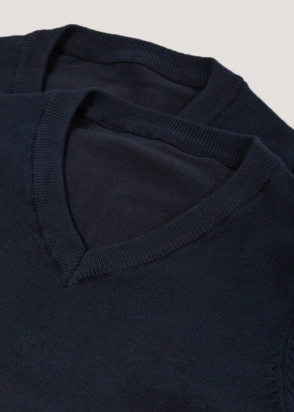 2 Pack Boys Navy V Neck School Jumper (4-13yrs)
