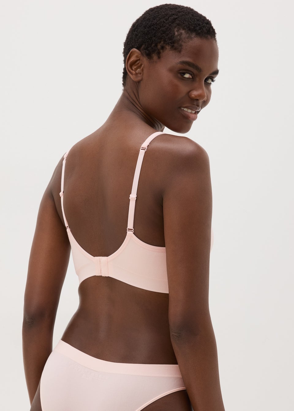 2 Pack Pink Seamless Moulded Bras
