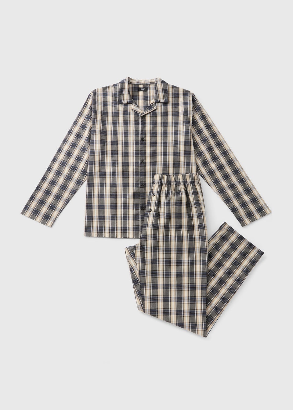 Beige Check Woven Pyjama Set Matalan