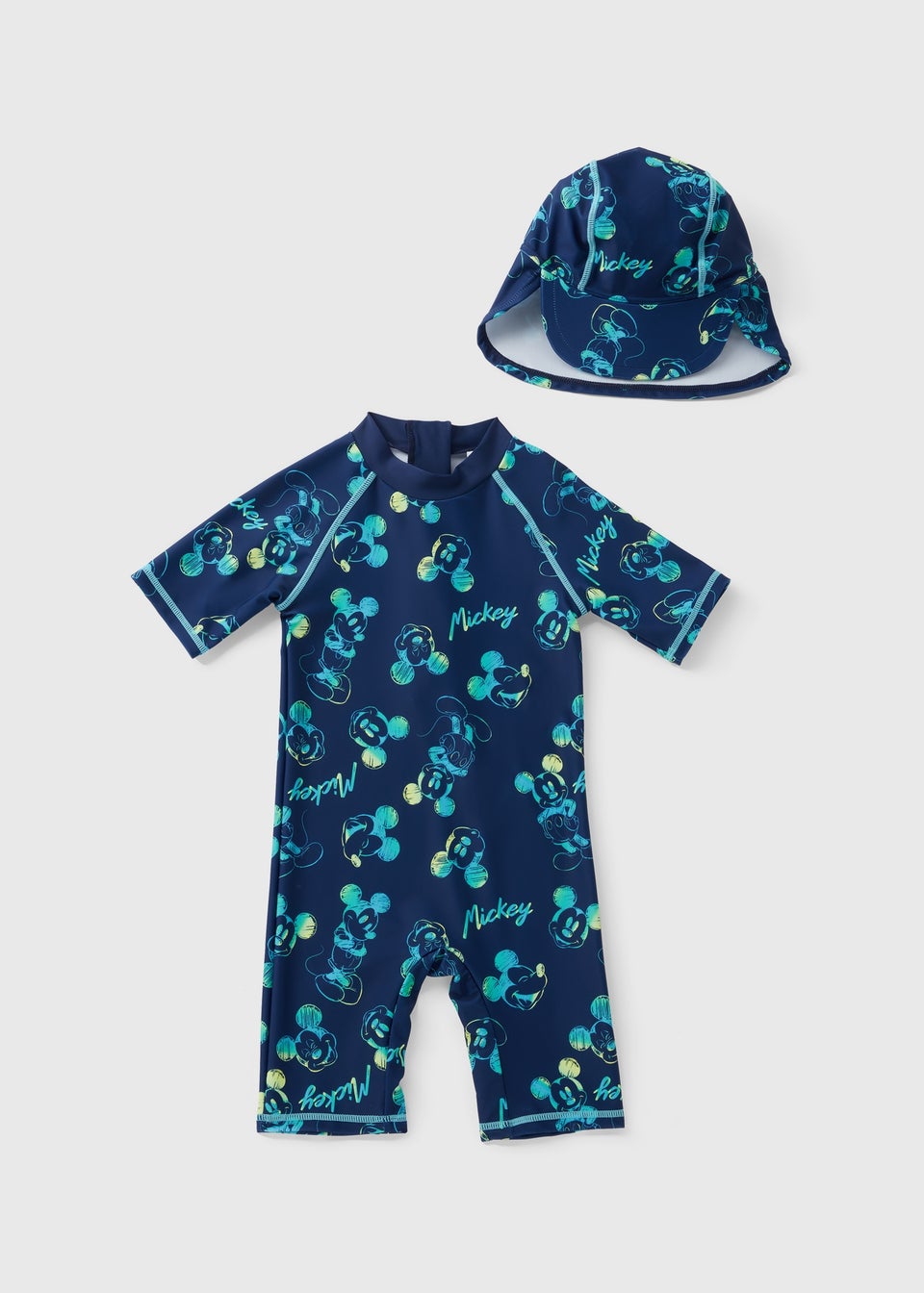 Disney Kids Navy Mickey Mouse Surf Suit & Hat (3mths-5yrs)