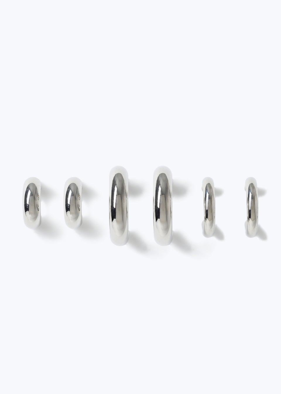 Muse Chubby Hoop Earring Three Pack Silver