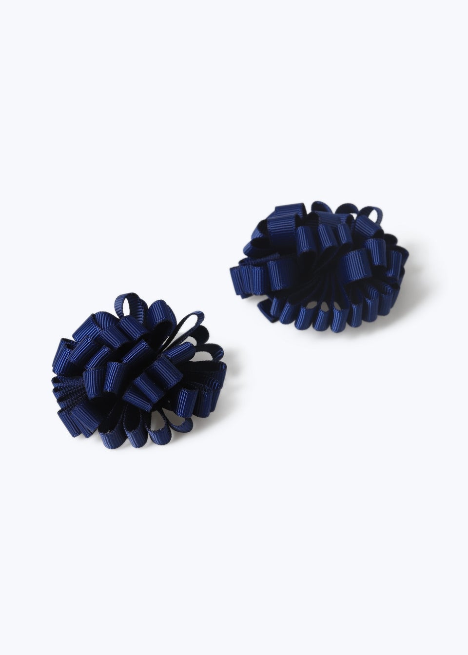 2 Pack Girls Navy Pom Clips