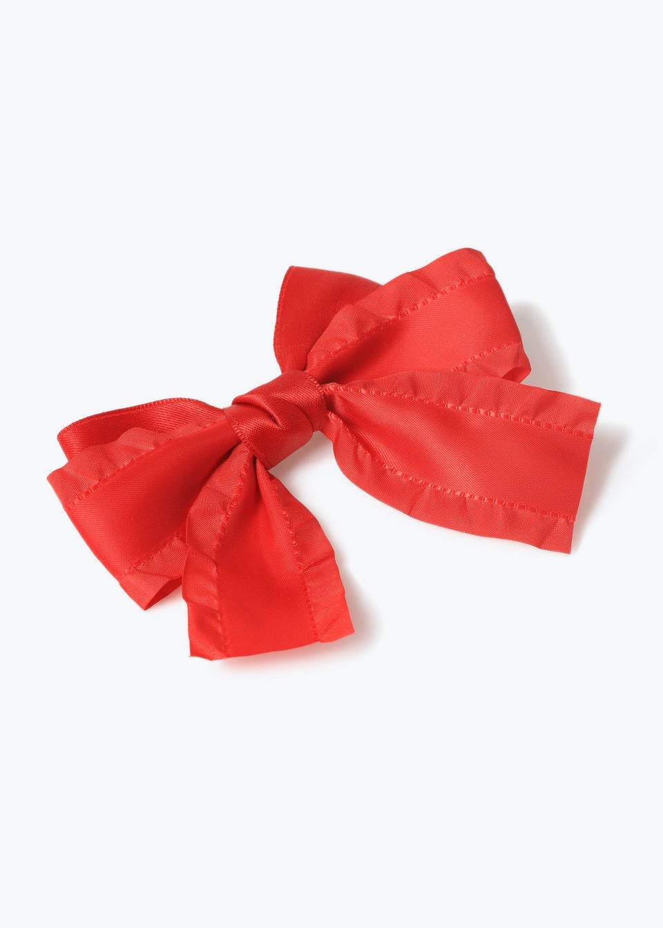 Girls Red Satin Bow Clip