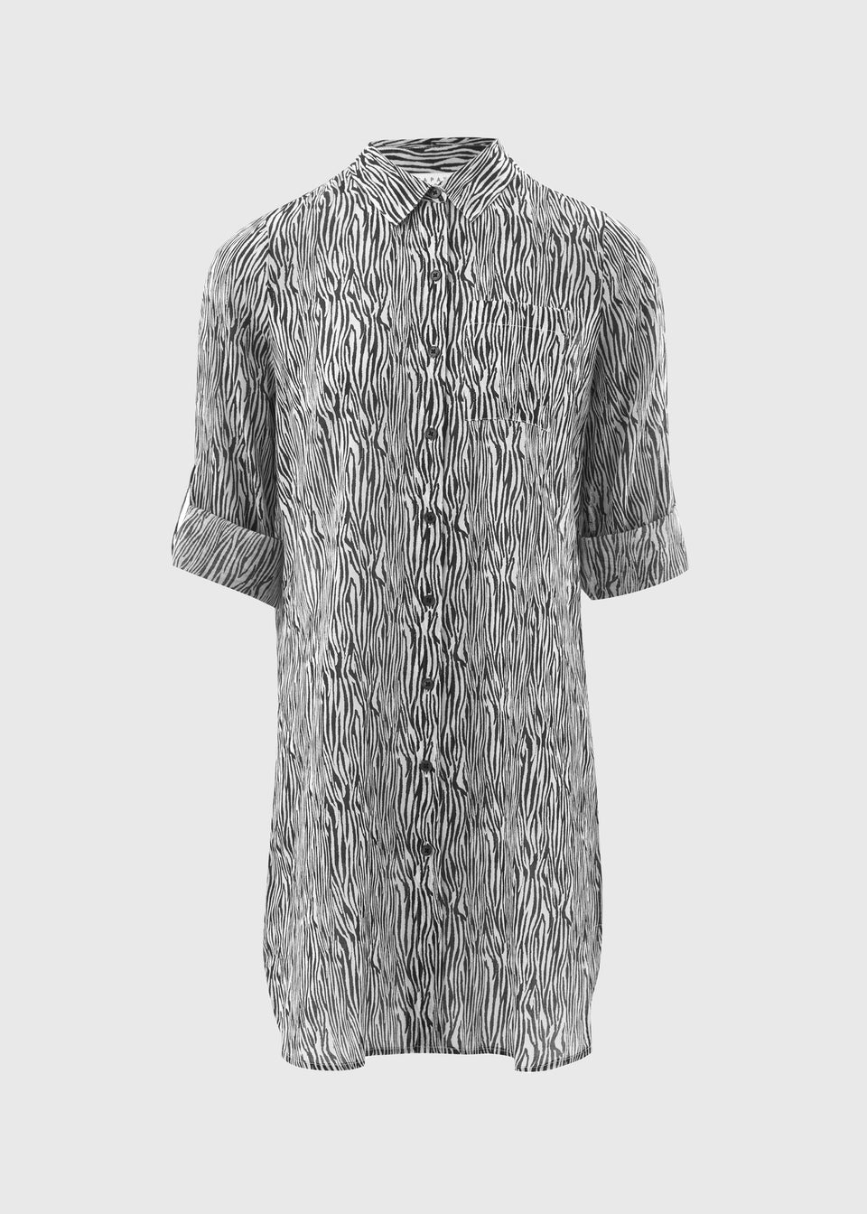 Black Printed Beach Shirt