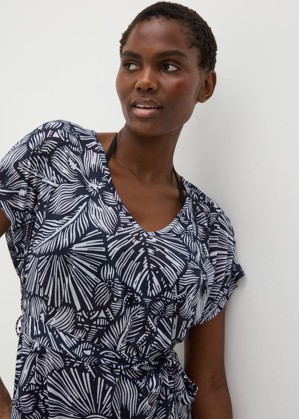 Navy Floral Kaftan
