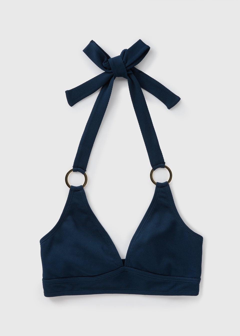 Navy V-Neck Bikini Top