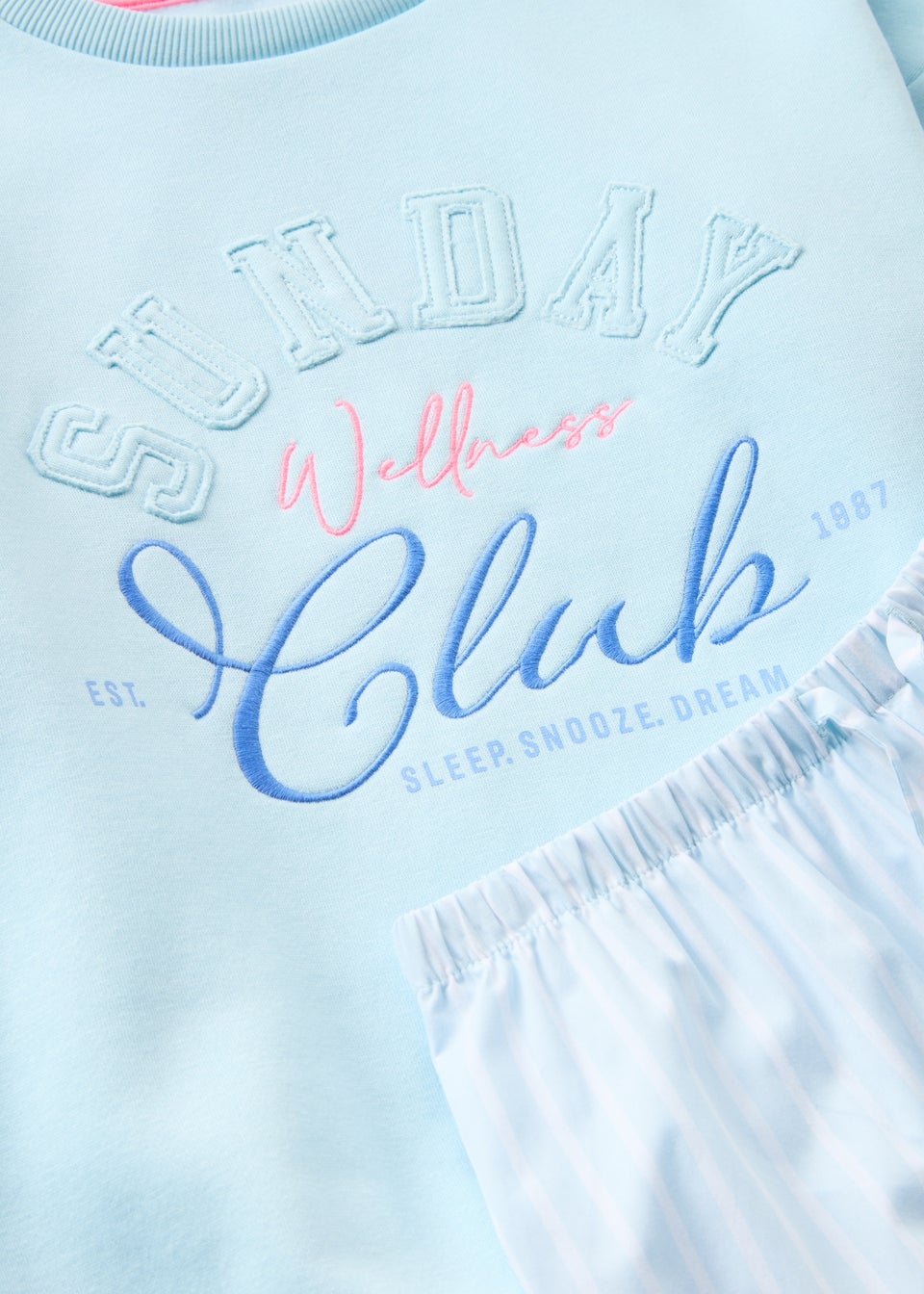Girls Blue Sunday Club Pyjama Set (7-13yrs)