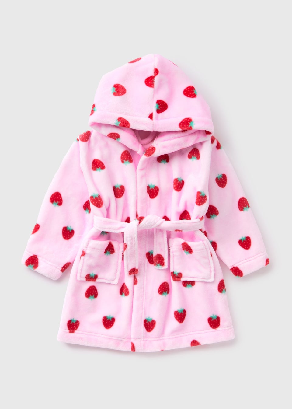 Girls Pink Strawberry Dressing Gown (1-7yrs)