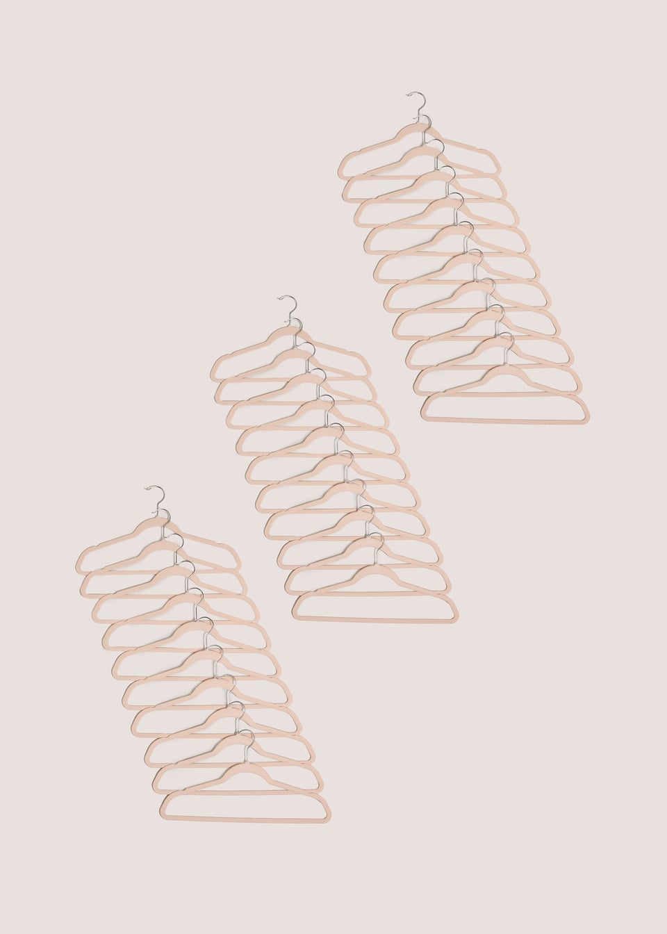 30 Pack Pink Flocked Hangers