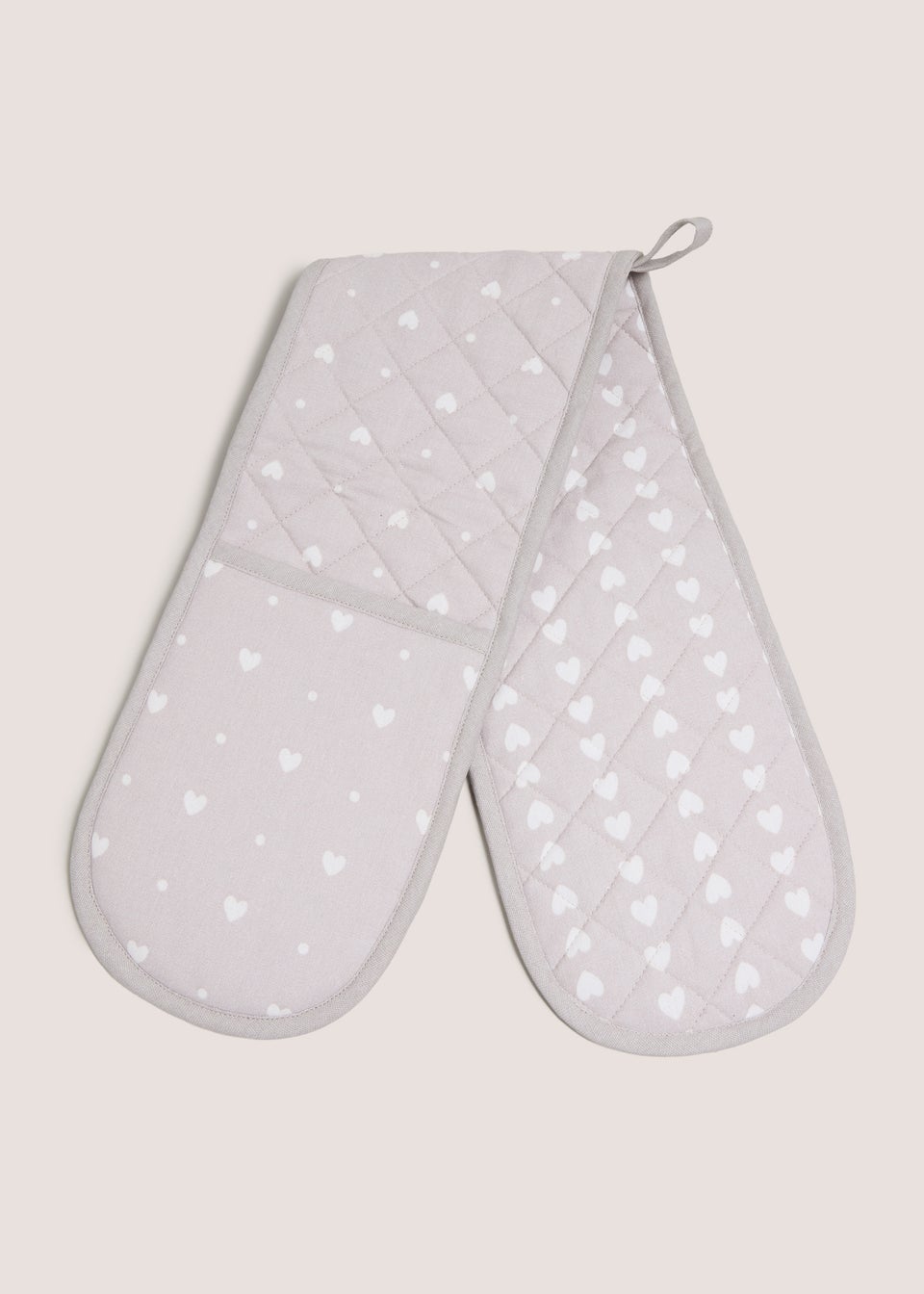 Grey Heart Oven Gloves