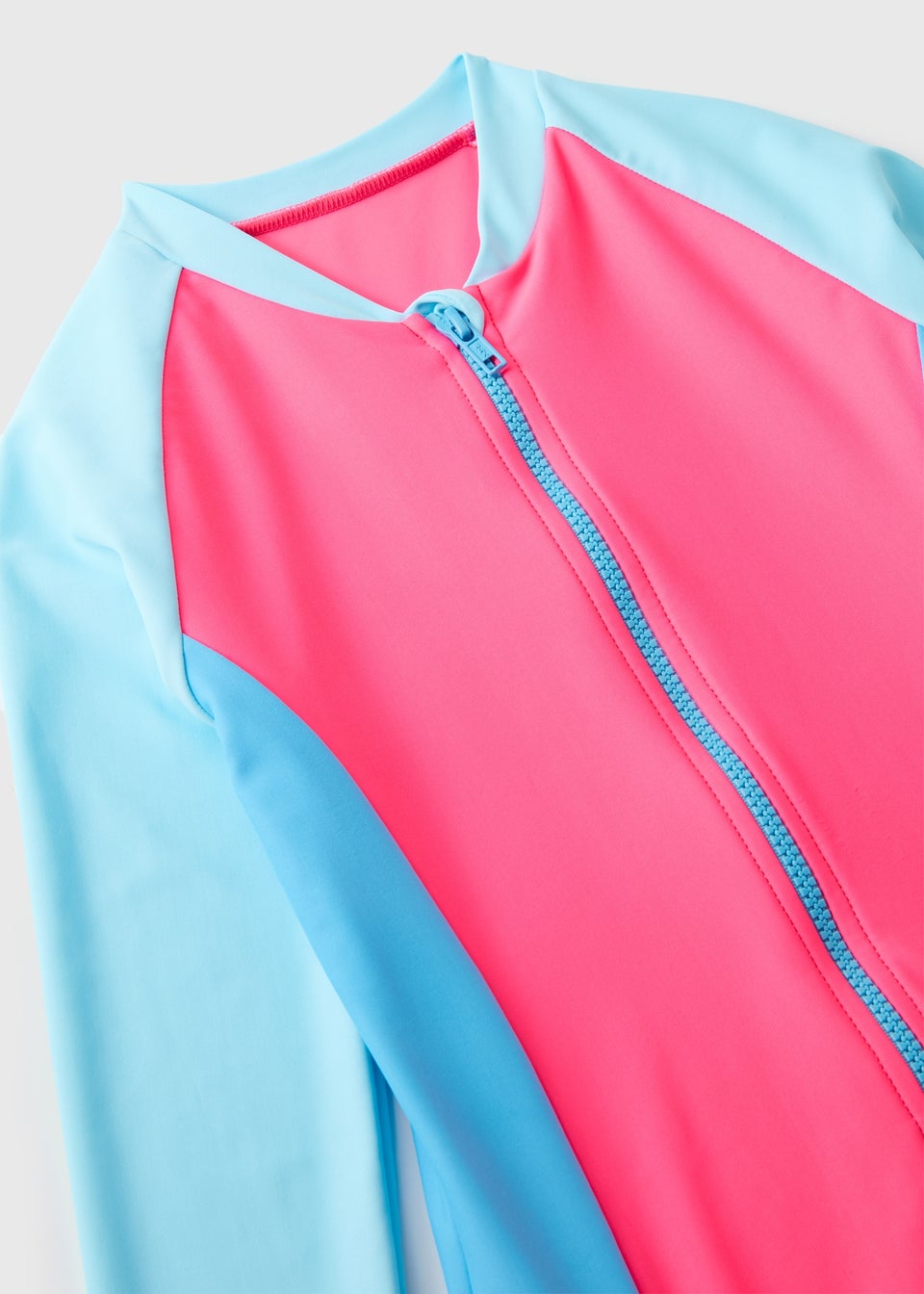 Girls Multicolour Colour Block Zip Up Swimsuit (7-15yrs)