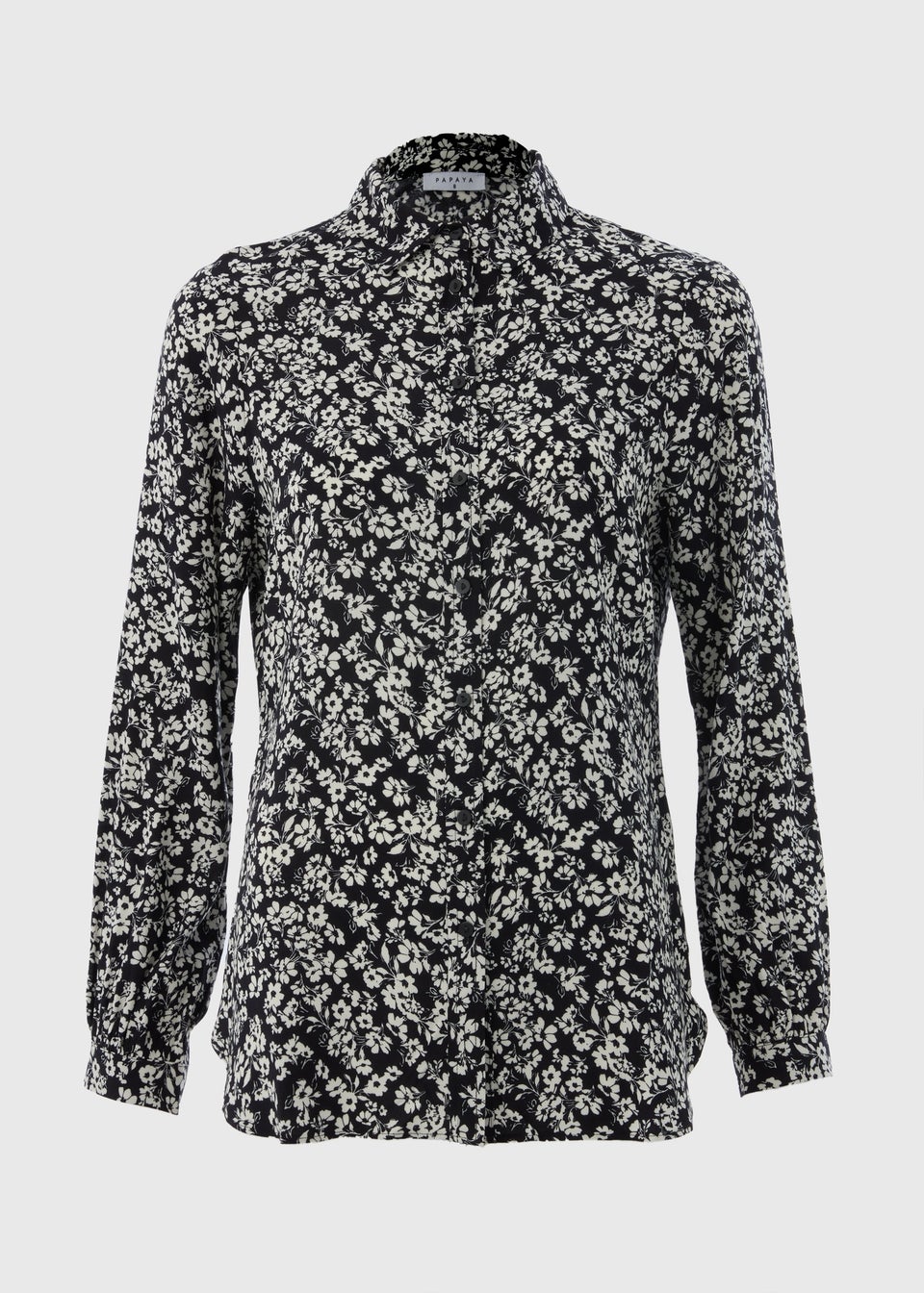 Black Floral Viscose Shirt