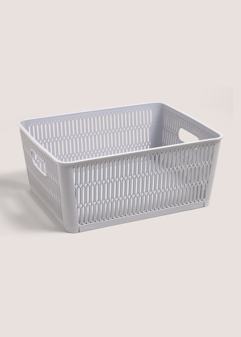 Grey Plastic Large Storage Basket