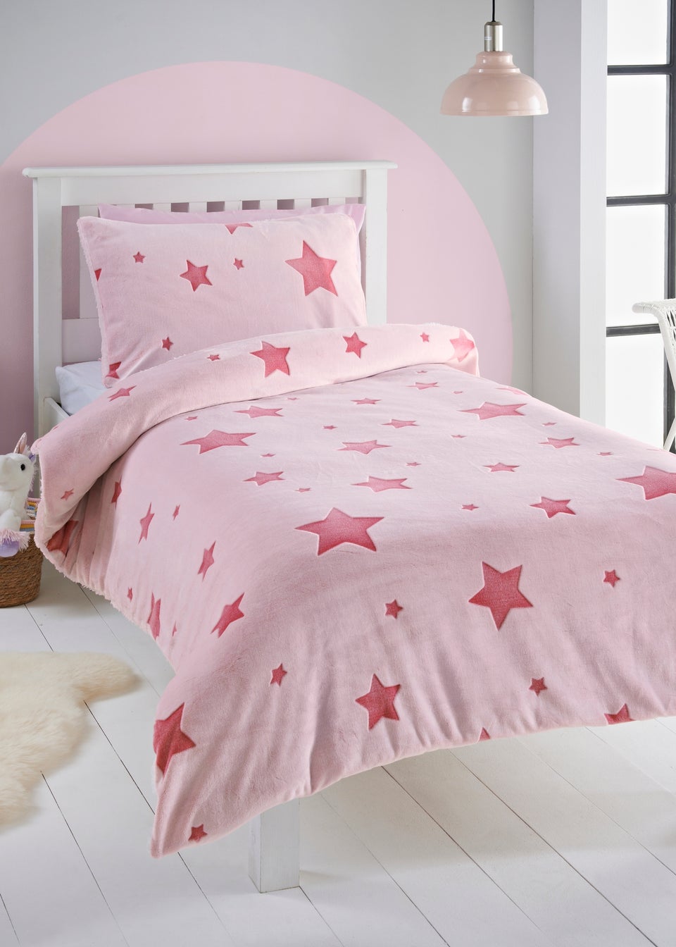 Pink star bedding single on sale