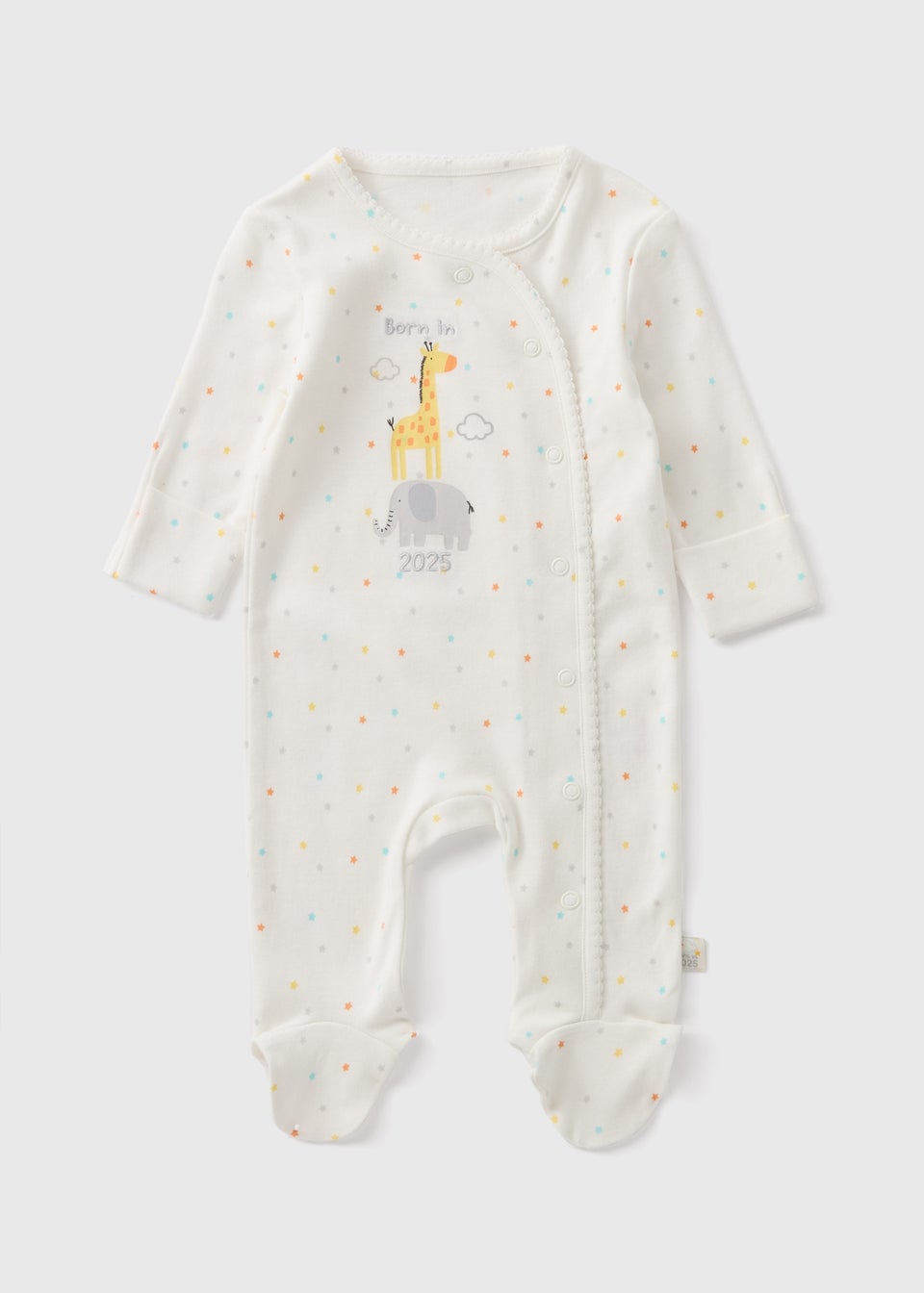 Baby Cream Born In 2025 Sleepsuit (Newborn-6mths)