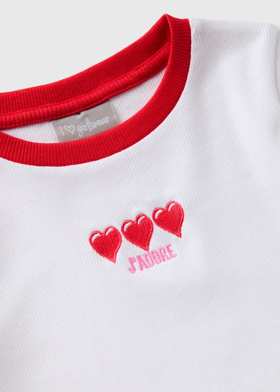 Girls White Jadore Heart T-Shirt (7-15yrs)