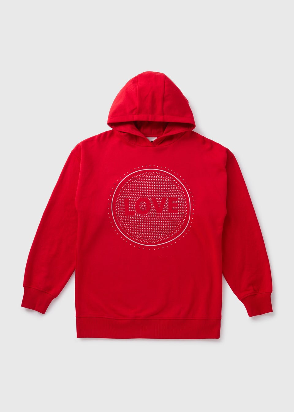 Girls Red Love Hoodie 7 15yrs Matalan