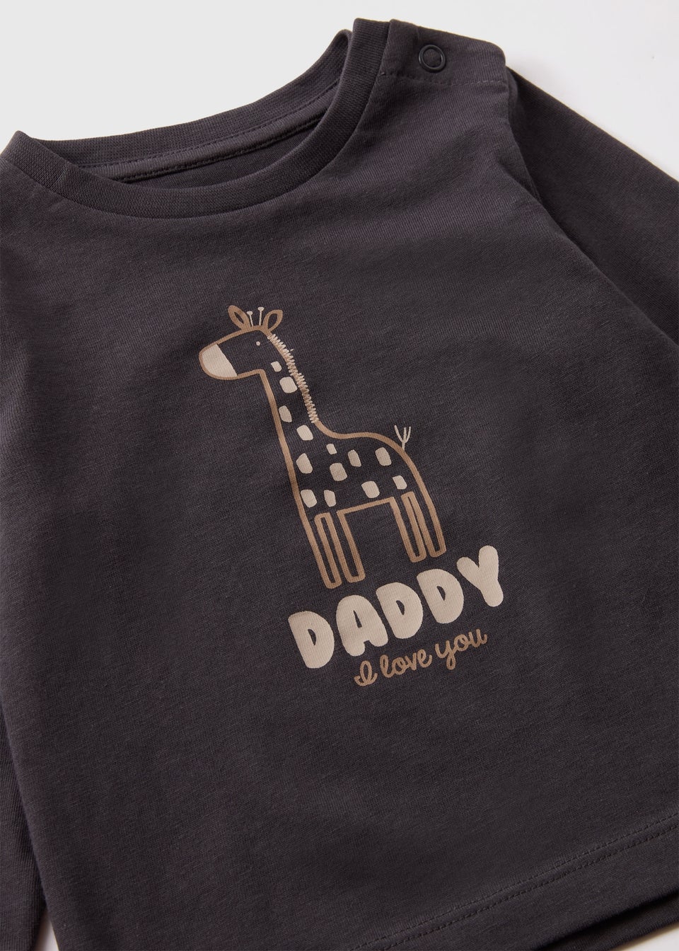 Baby Charcoal Giraffe Daddy Long Sleeve Top (Newborn-23mths)