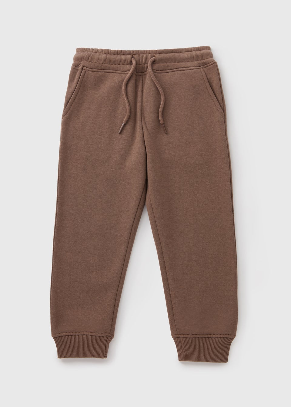Boys Brown Plain Jogging Bottoms 1 7yrs Matalan