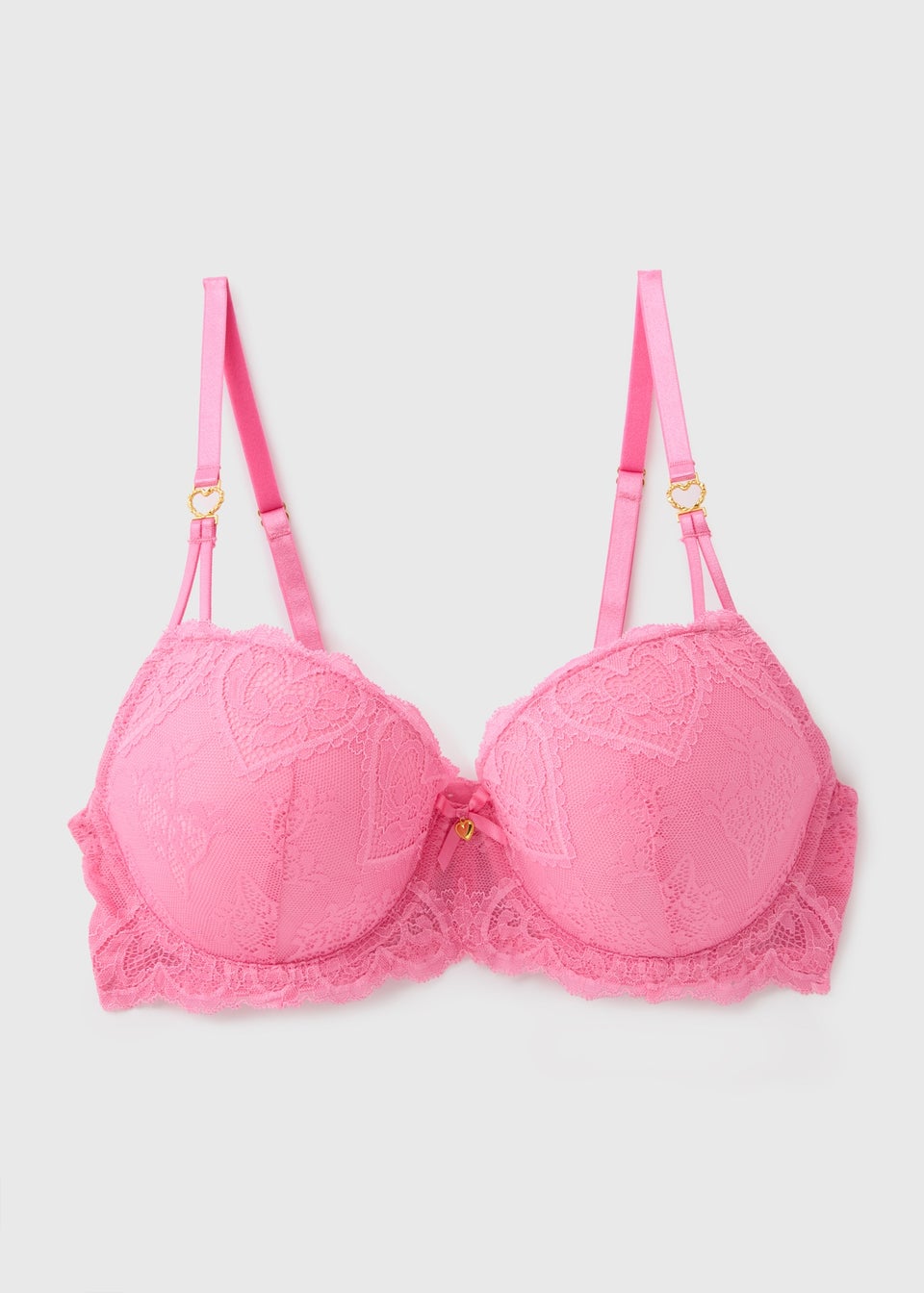 Pink Heart Lace Bra