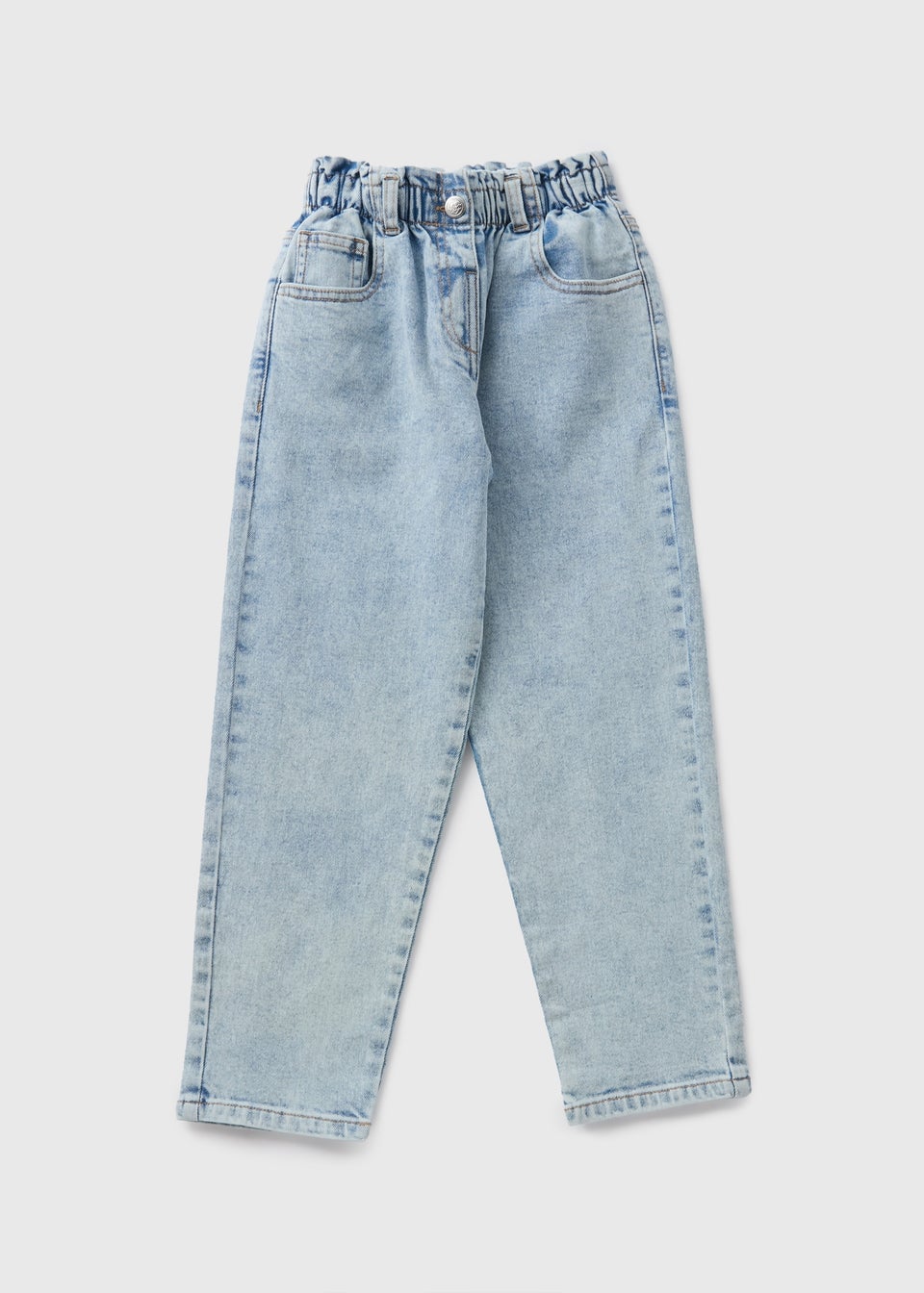 Girls Light Wash Paperbag Jeans (1-7yrs)