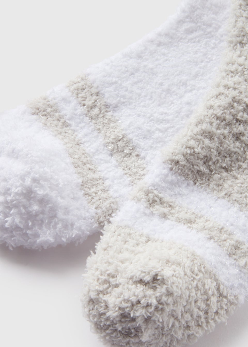 2 Pack Grey Stripe Cosy Socks