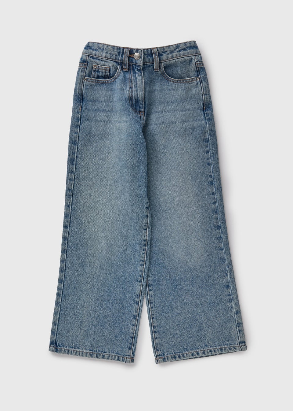 Girls Light Wash Wide Leg Jeans (7-15yrs)