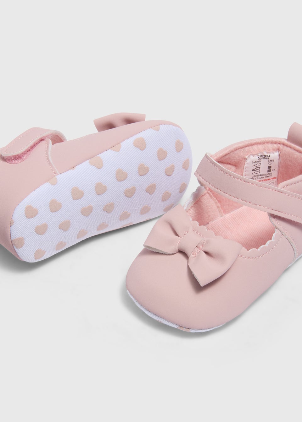 Baby Pink Bow Ballet Shoes (Newborn-18mths)