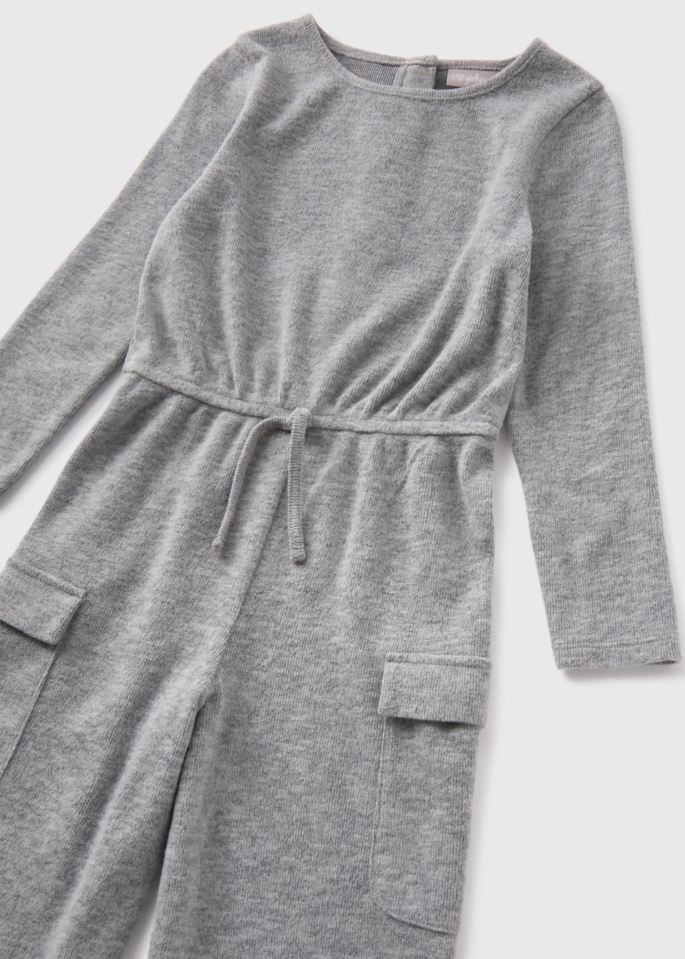 Girls Grey Soft Touch Cargo Jumpsuit (7-15yrs)