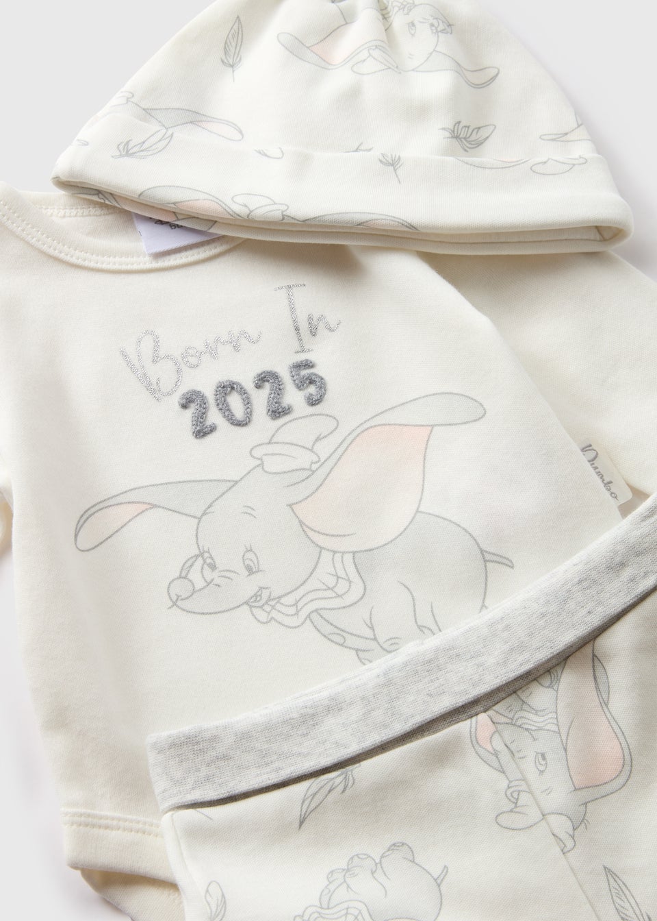 Disney 3 Piece Baby Cream Dumbo Top & Jogging Bottom Set (Newborn-12mths)