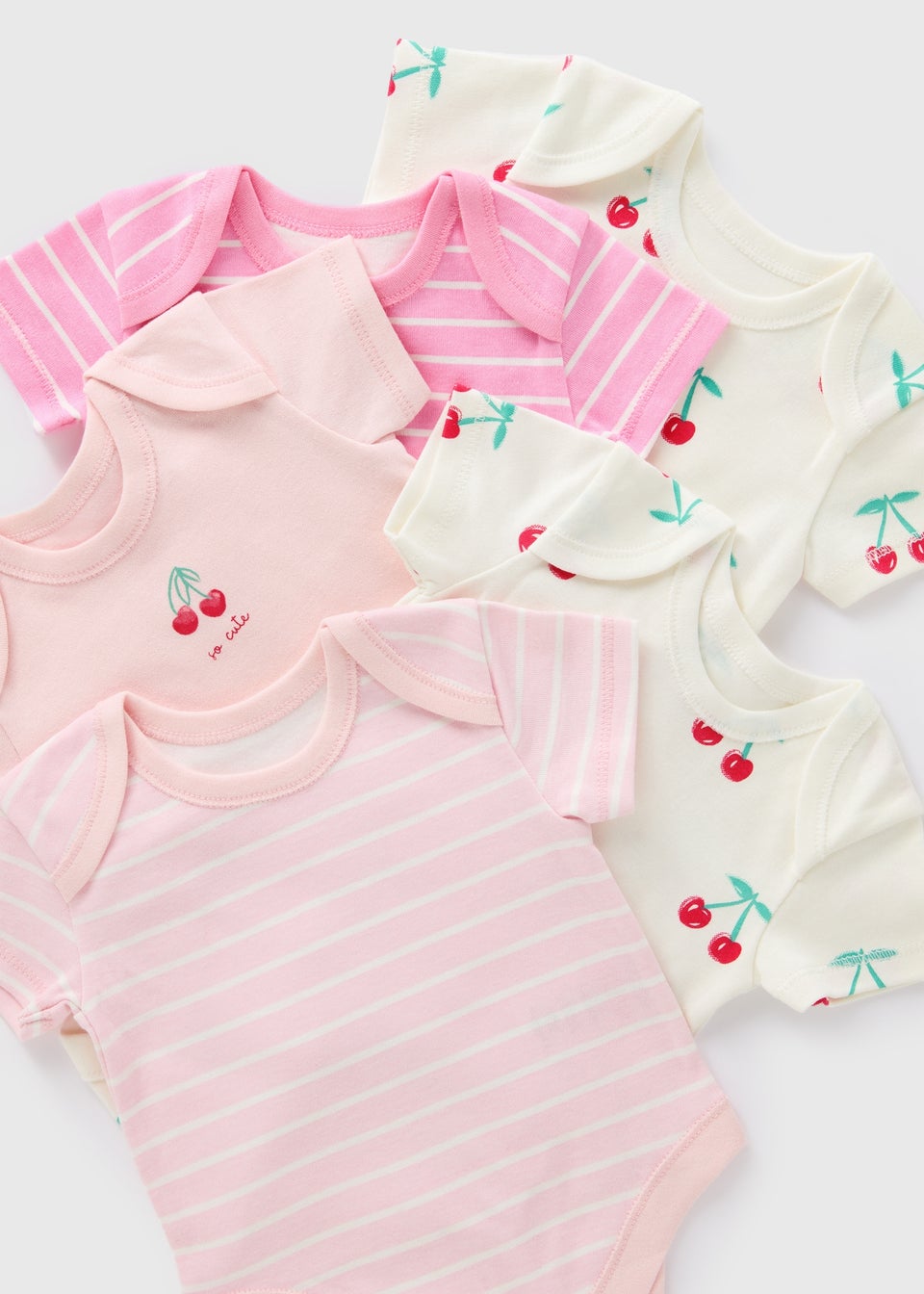 5 Pack Baby Pink Cherry Bodysuits (Newborn-23mths)