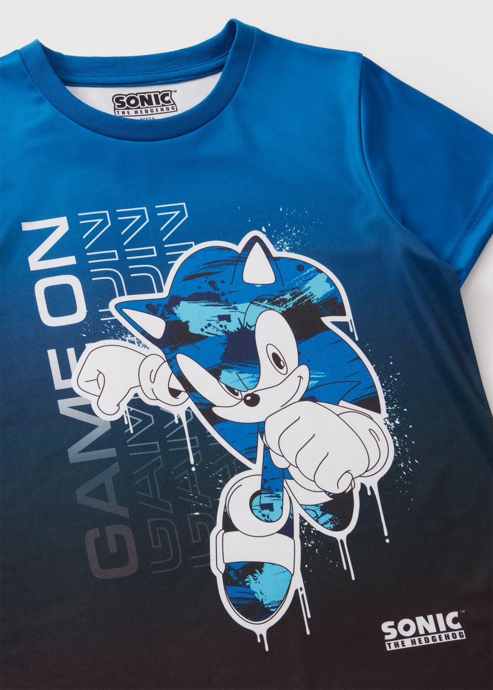 SONIC THE HEDGEHOG T Shirt Boys Blue Supersonic Game Kids Top