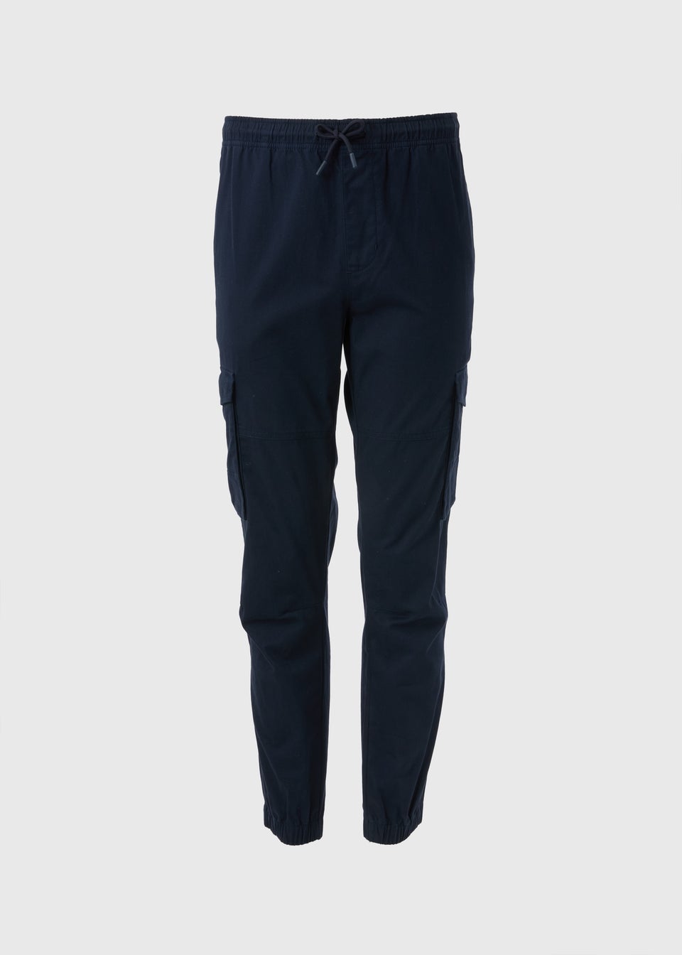 Navy Cuffed Cargo Trousers